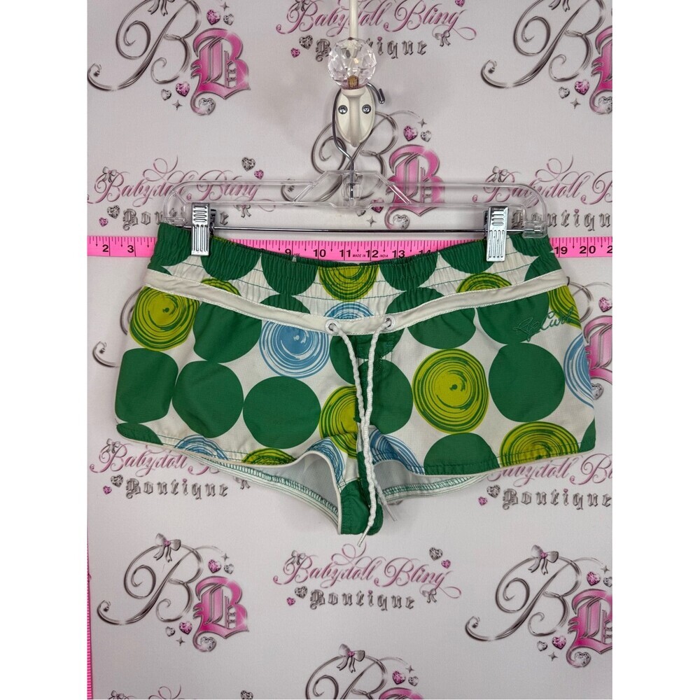 Rip Curl shorts swim pool Green Polka Dot Drawstring Athletic Shorts